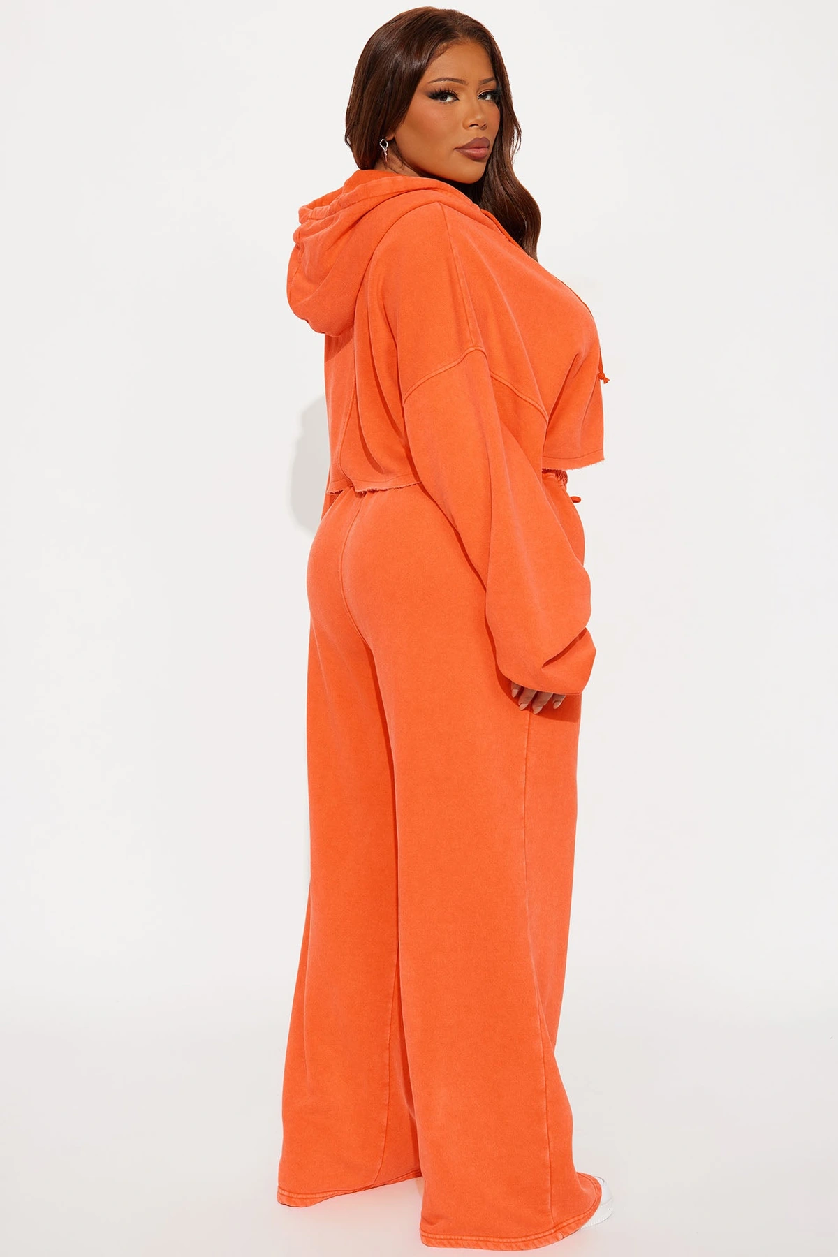 On The Go Fleece Pant Set - Orange — Laranja