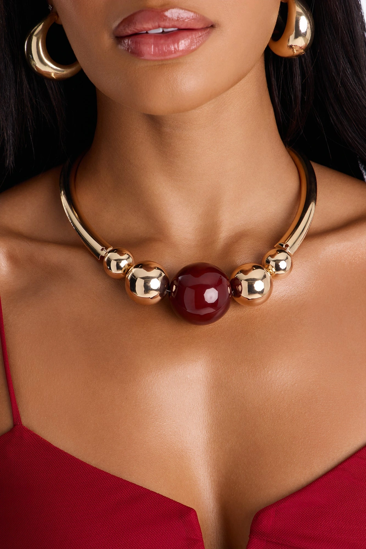 Raising The Temperature Choker - Burgundy/combo — Bordô/combinação