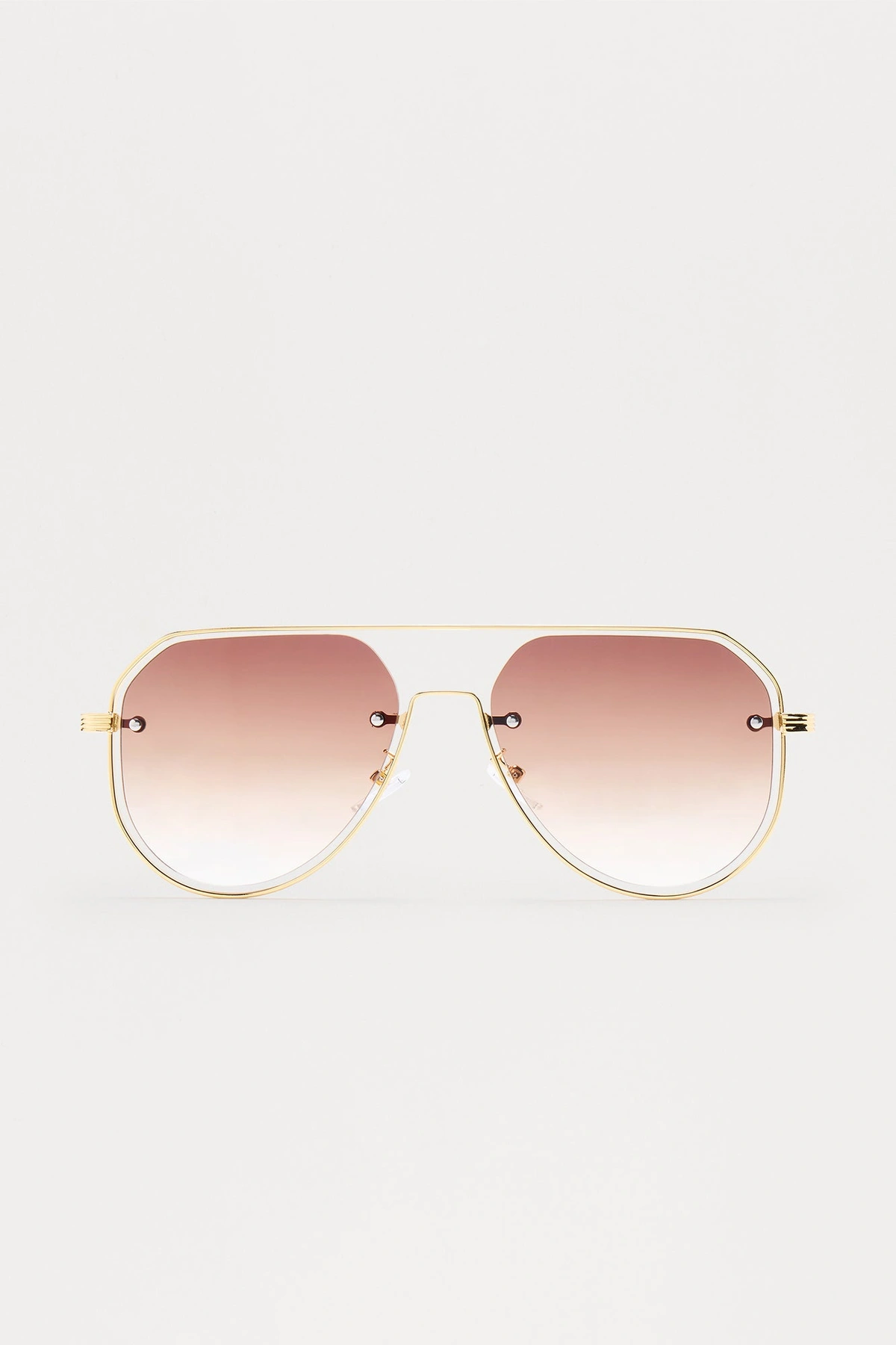 Catching A Vibe Aviator Sunglasses - Gold — Dourado