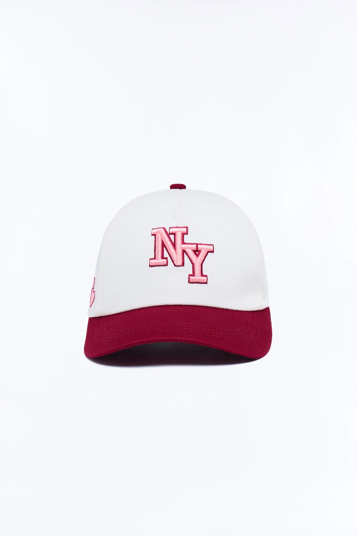 NY Has My Heart Baseball Hat - Burgundy/combo — Bordô/combinação