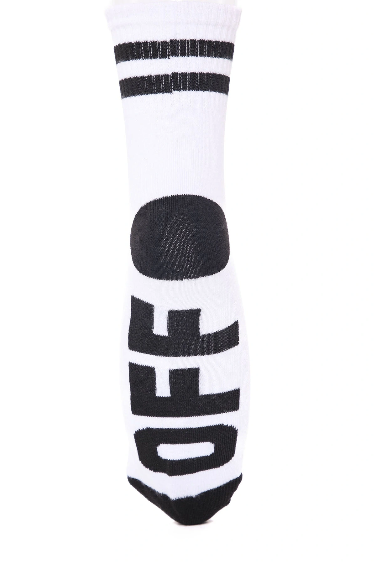 Fuck Off Crew Socks - White/Black — Branco/Preto