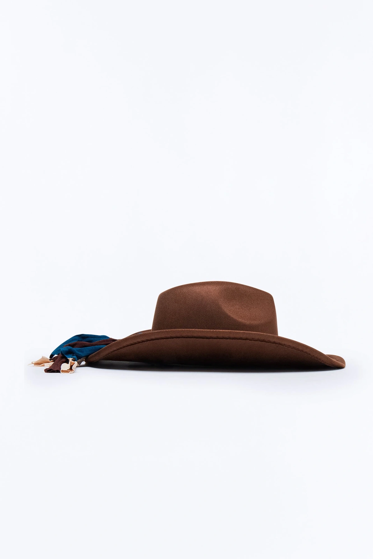 Frontier Bound Faux Suede Braided Cowboy Hat - Dark Brown — escuro Castanho