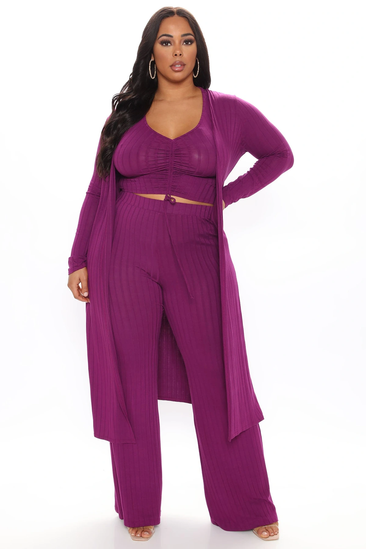Come Get It 3 Piece Pant Set - Plum — Plum