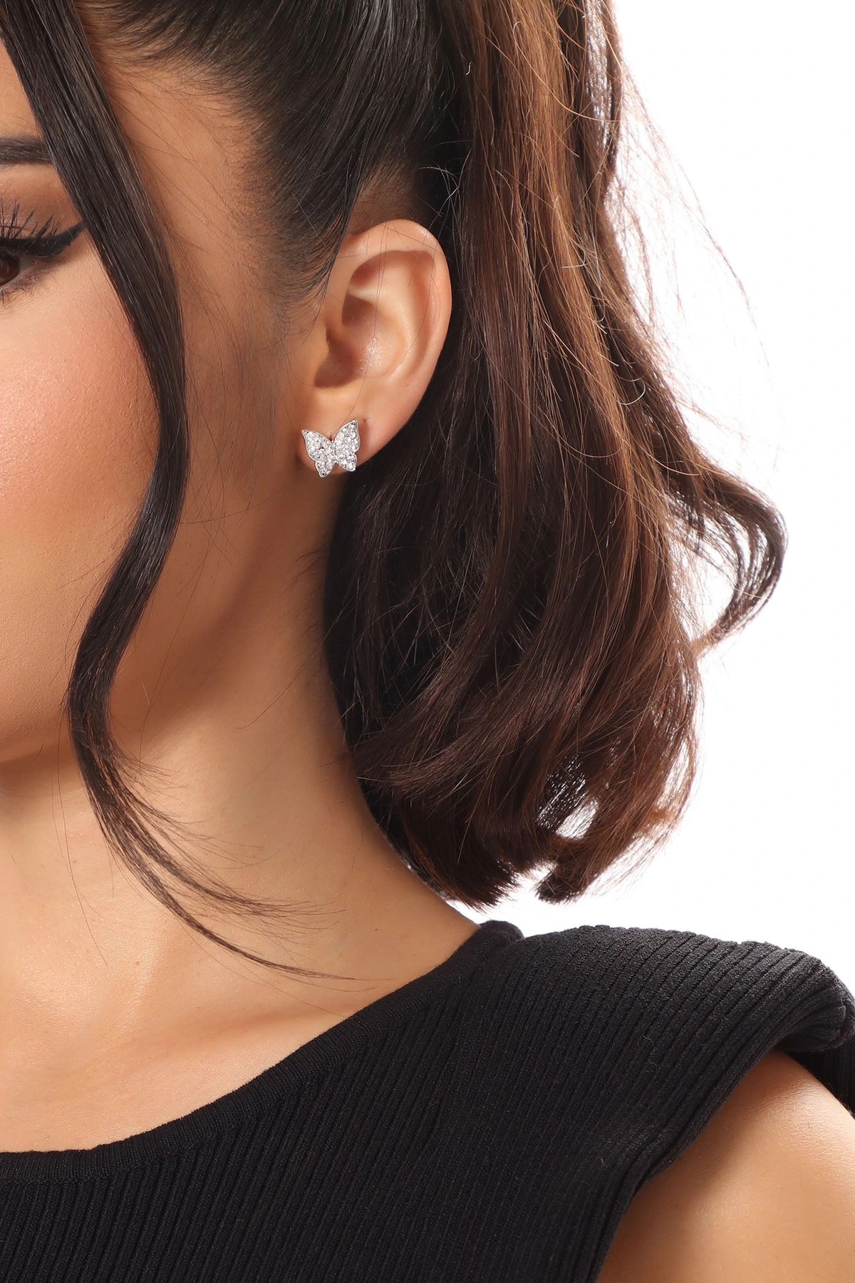 Feeling Fly Butterfly Earring Trio - Silver — Prateado