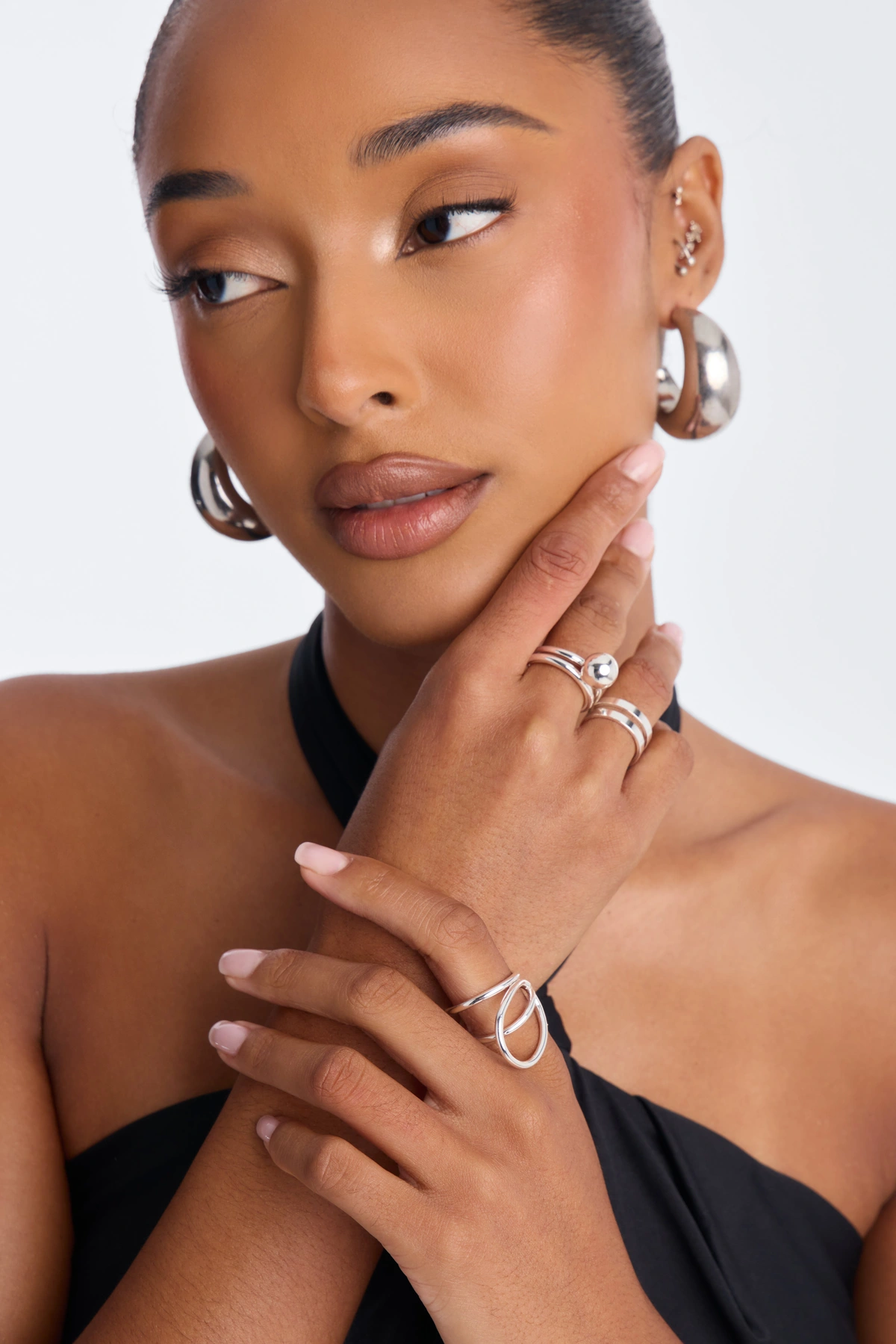 Far From It 3 Piece Ring Set - Silver — Prateado
