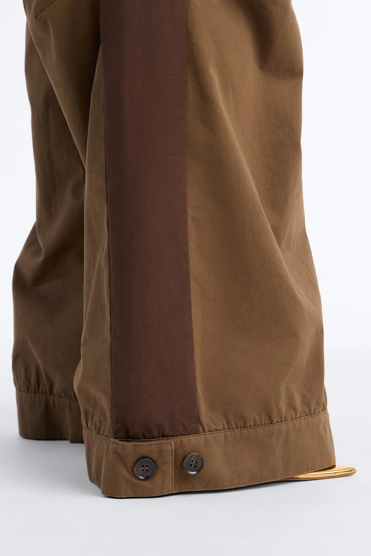 Zuri Mid Rise Colorblock Wide Leg Pant 32″ - Olive/combo — Verde-azeitona/combinação