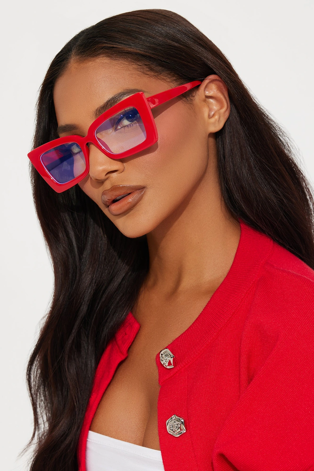 Savvy In The City Blue Light Glasses - Red — Vermelho