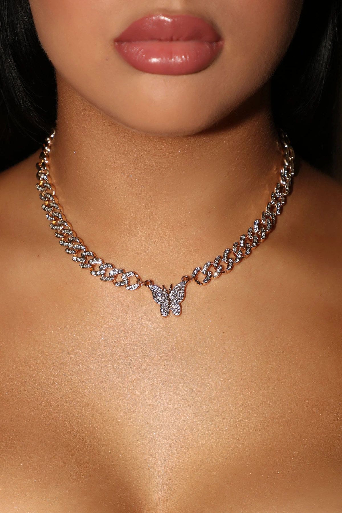 Icy Butterfly Necklace - Gold — Dourado