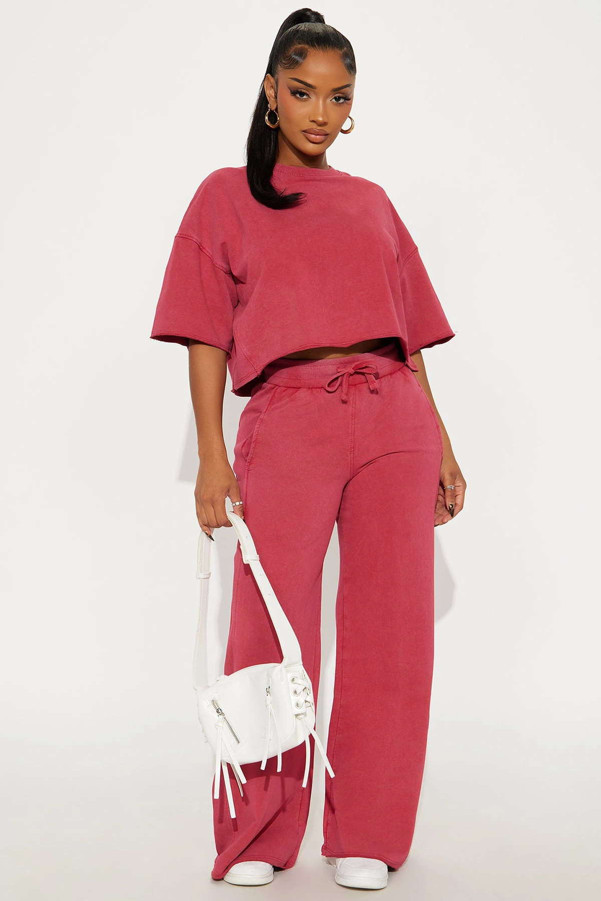 Strollin' Around Pant Set - DarkRed — Vermelho-escuro