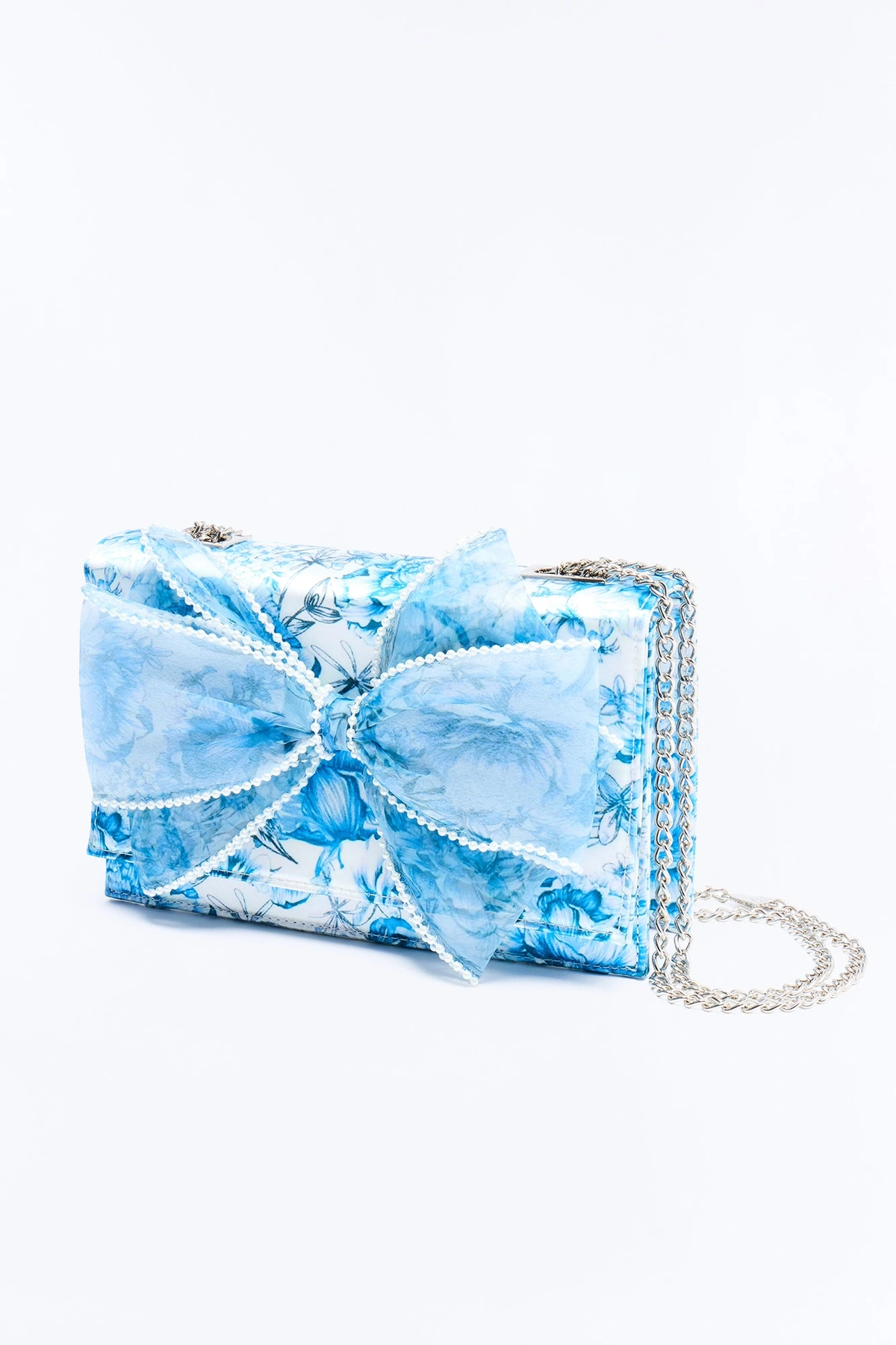 Betsey Johnson Pearl Trim Shoulder Handbag - Blue — Azul