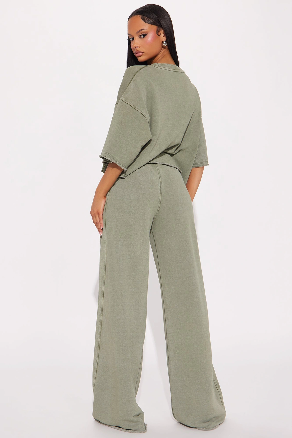 Strollin' Around Pant Set - Sage — Verde-sálvia