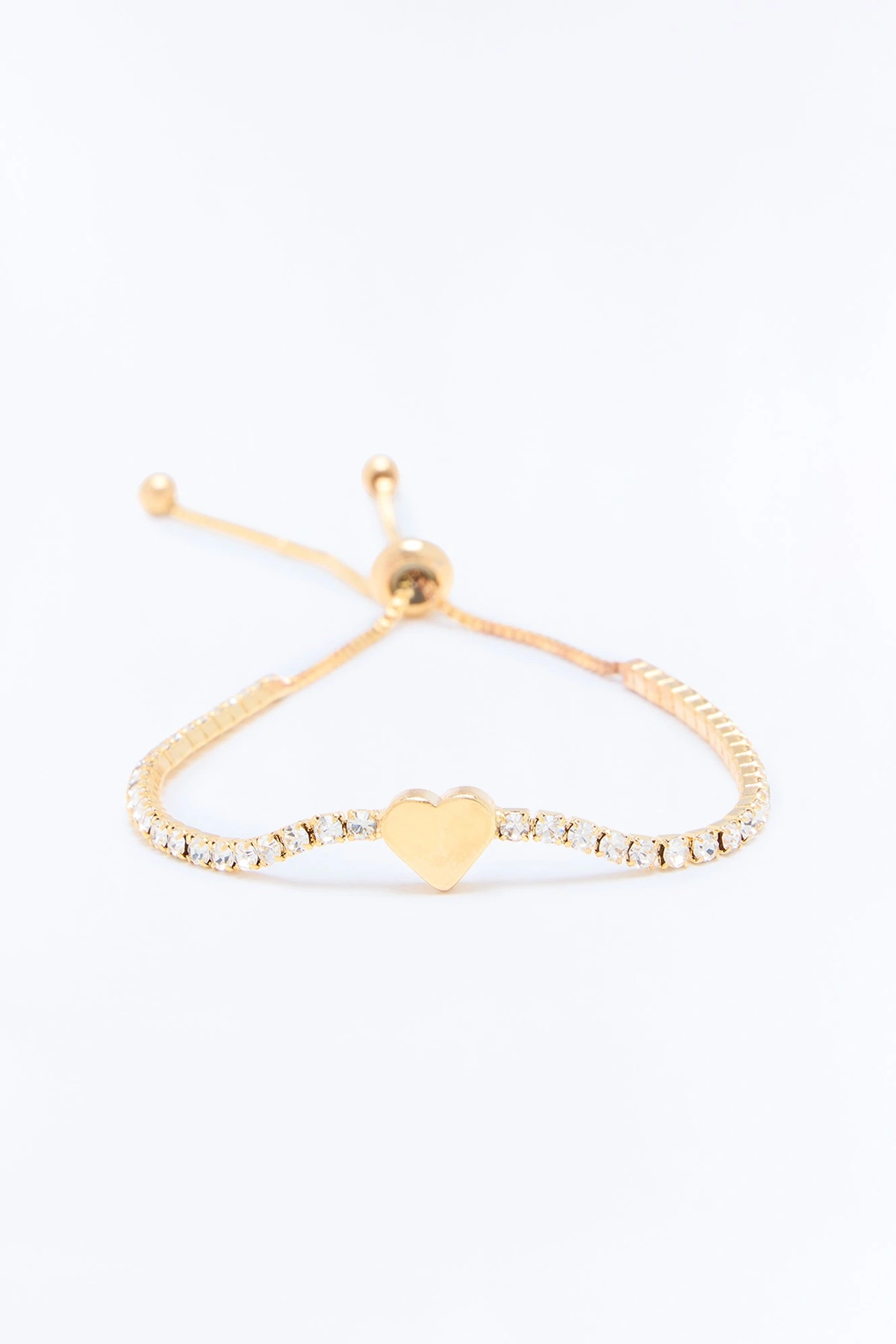 Cubic Zirconia Love You Bracelet - Gold — Dourado