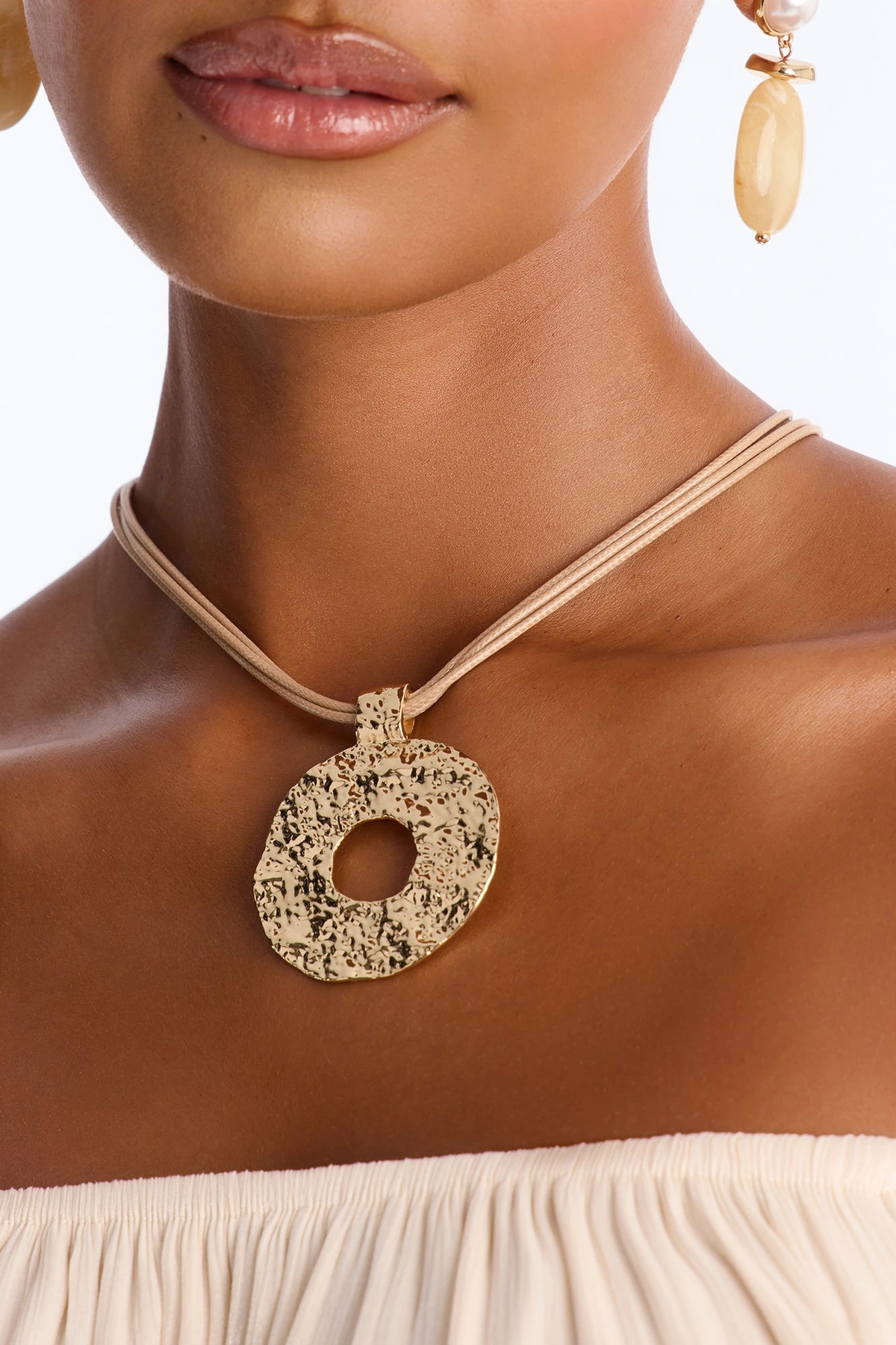 Day Dreaming Cord Necklace - Gold/combo — Dourado/combinação