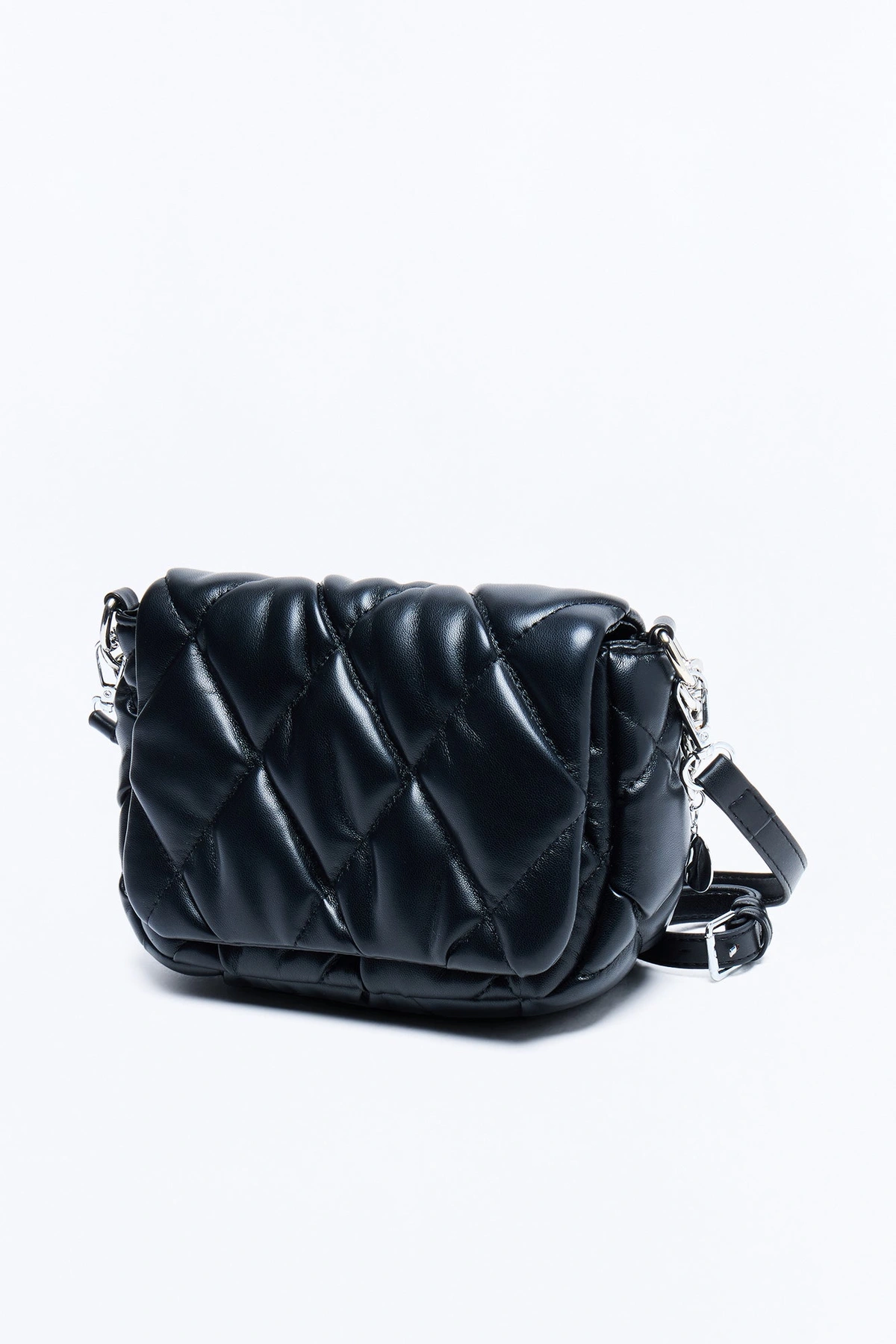 Pillow Talk Faux Leather Shoulder Handbag - Black — Preto