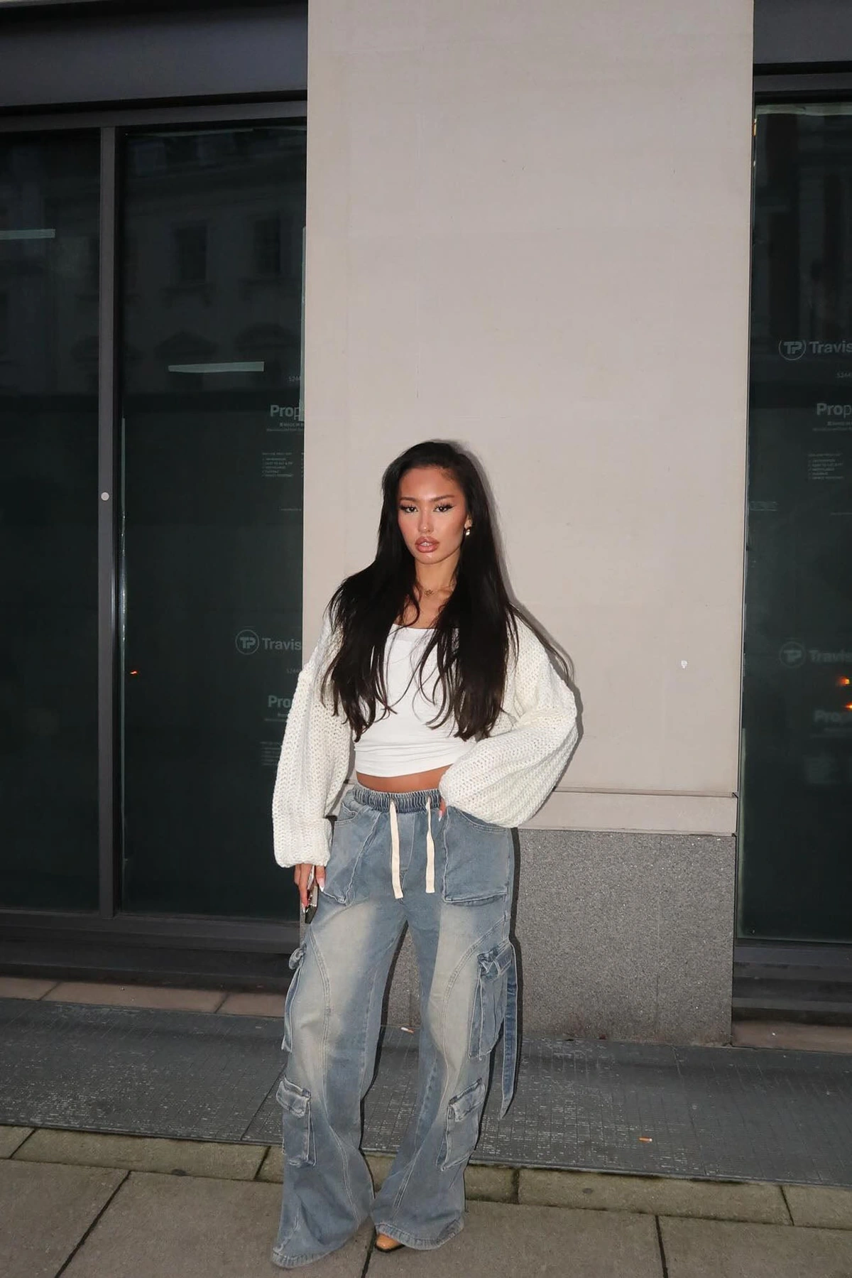 Met My Match Baggy Cargo Jeans - Vintage Wash — Ganga de lavagem envelhecida