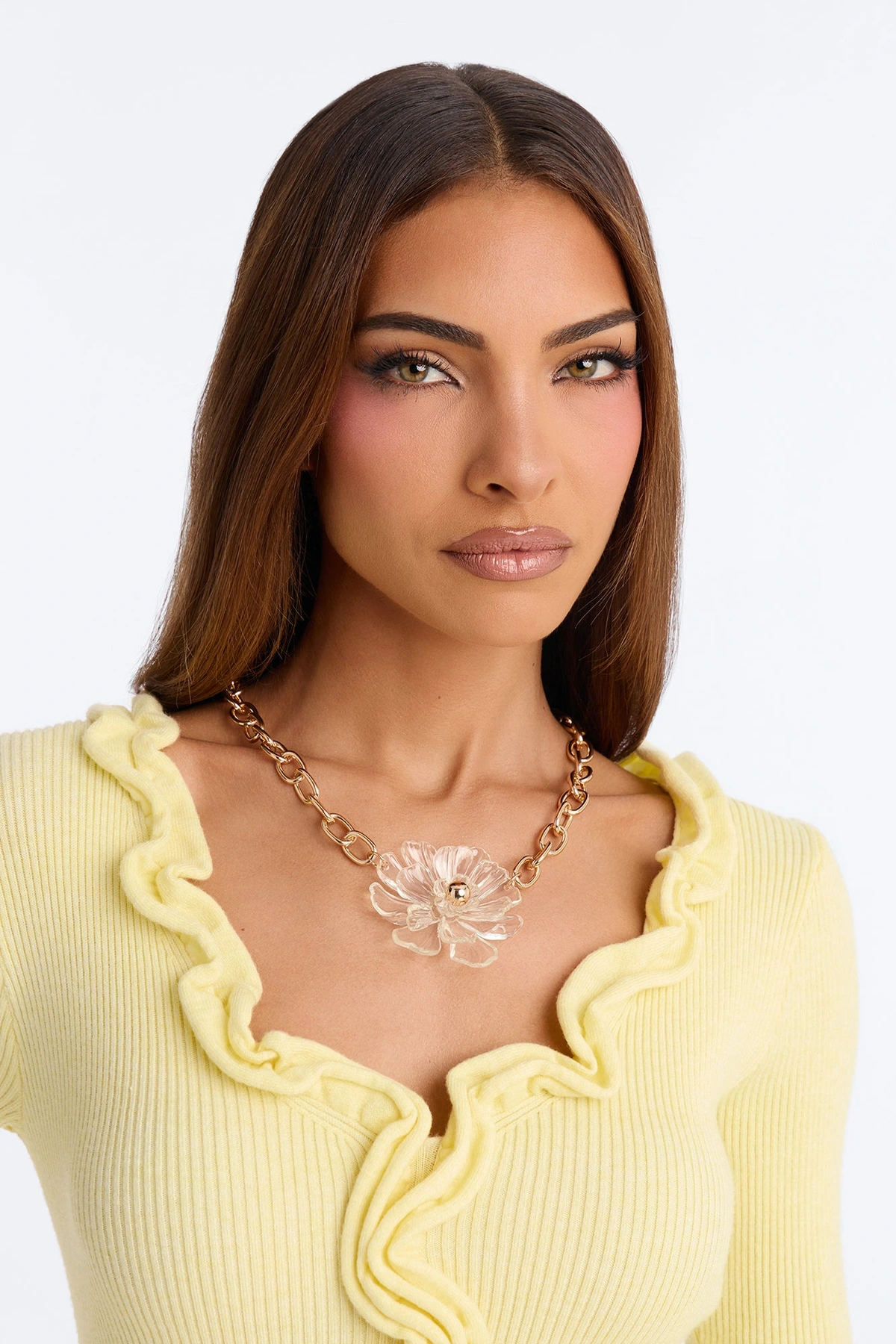 Flora Charm Pendant Necklace - Gold — Dourado