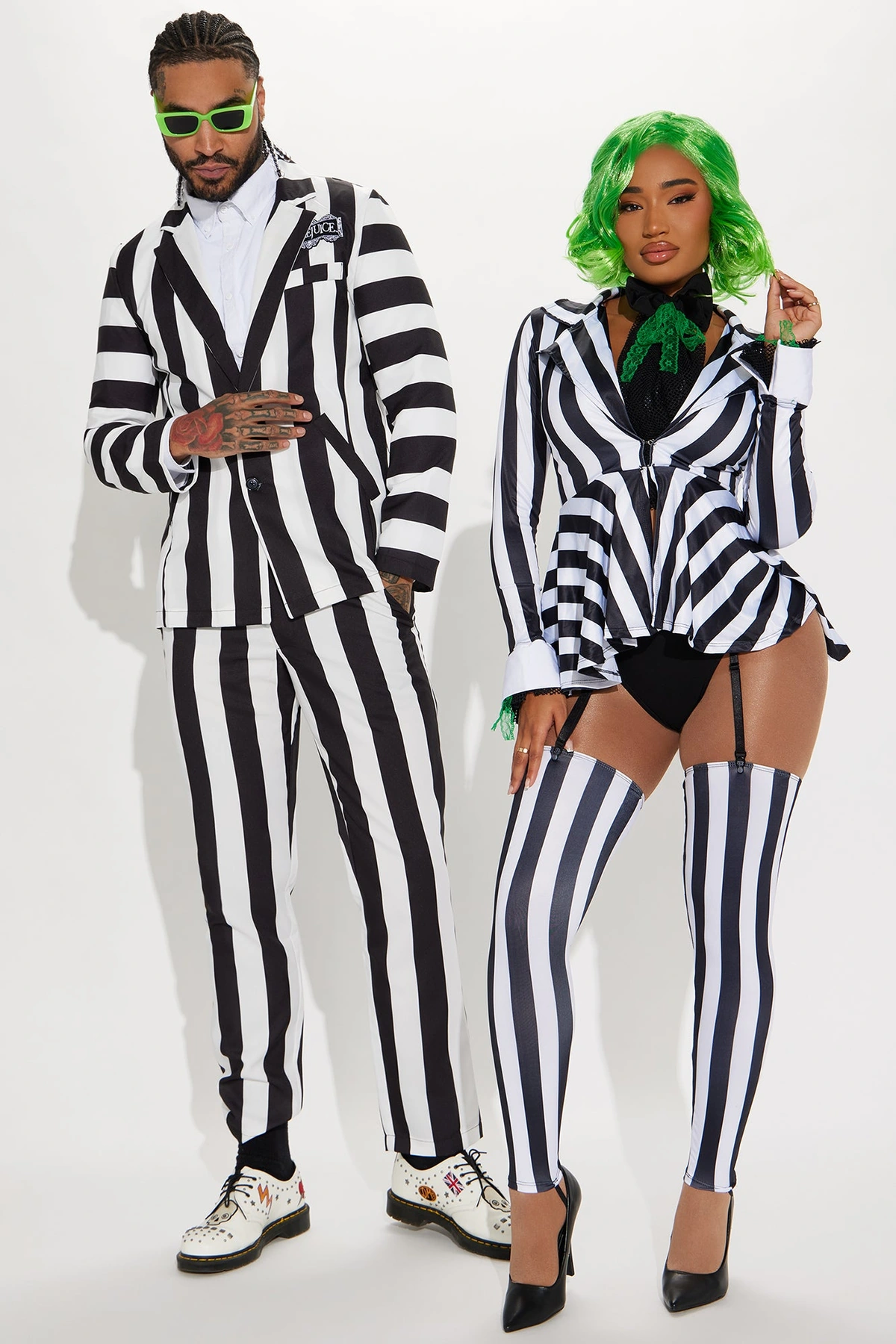 Got The Juice 6 Piece Costume Set - Black/White — Preto/Branco