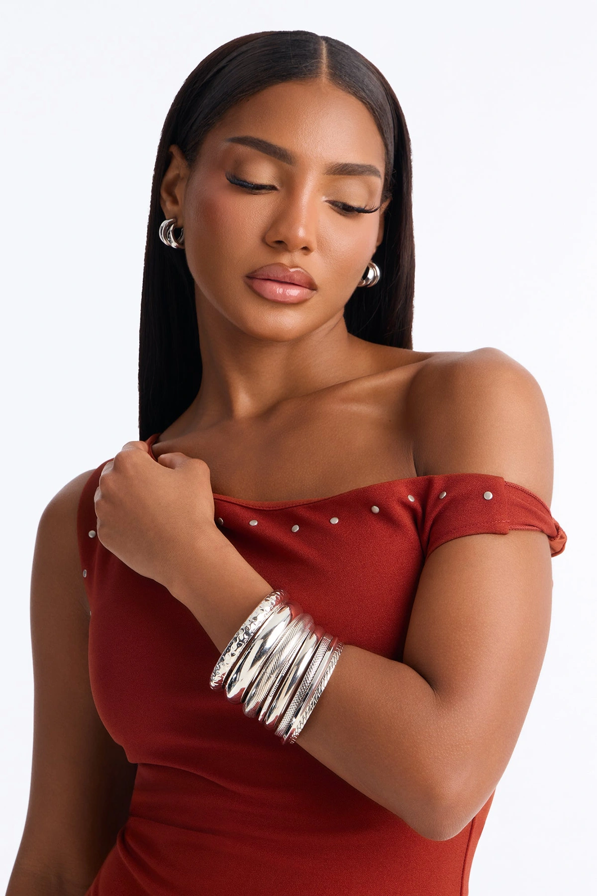 Calico 8 Piece Bracelet Set - Silver — Prateado