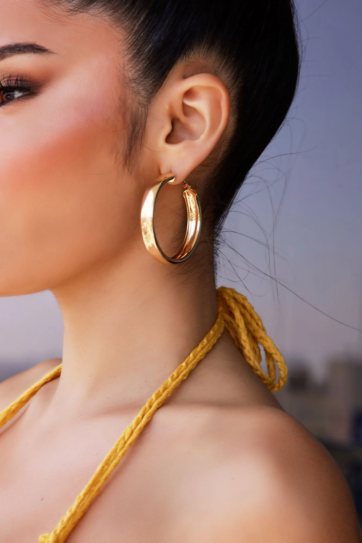 Bad Girls Only Hoop Earrings - Gold — Dourado