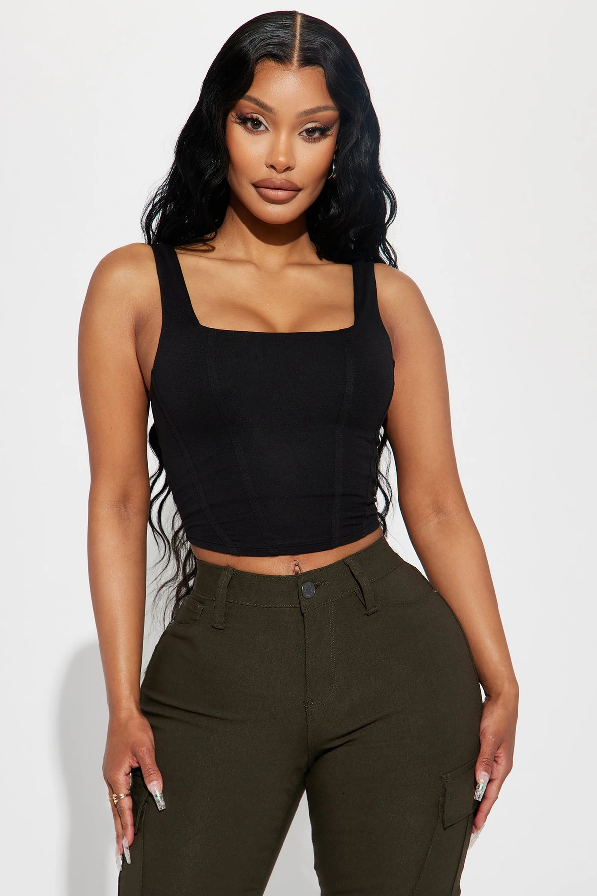 Amanza Corset Top - Black — Preto
