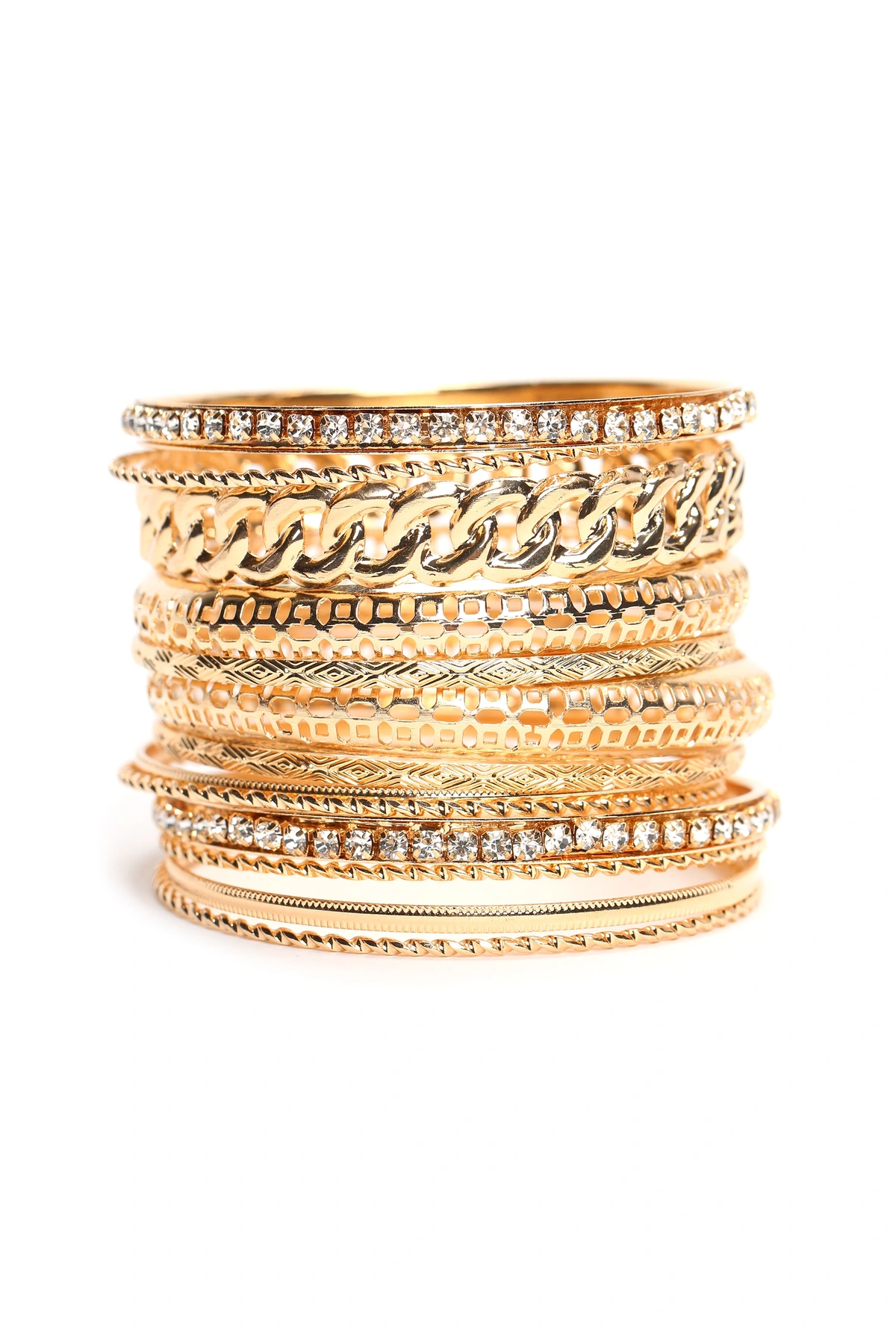 The Whole Fam Bam Bangle Set - Gold — Dourado