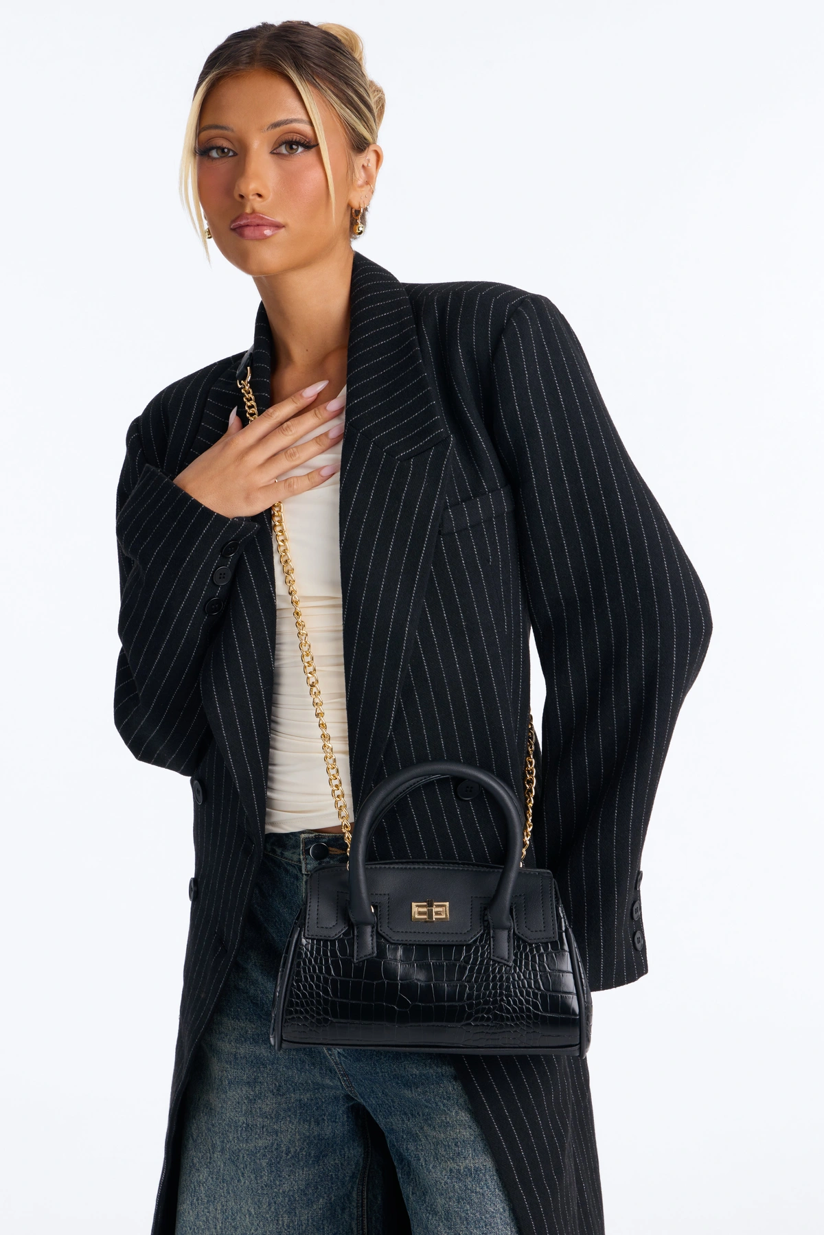 A Thing Of Beauty Faux Leather Satchel Handbag - Black — Preto