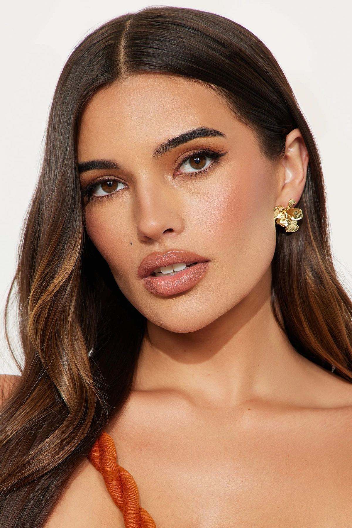 Floral Hardware Drop Statement Earrings - Gold — Dourado