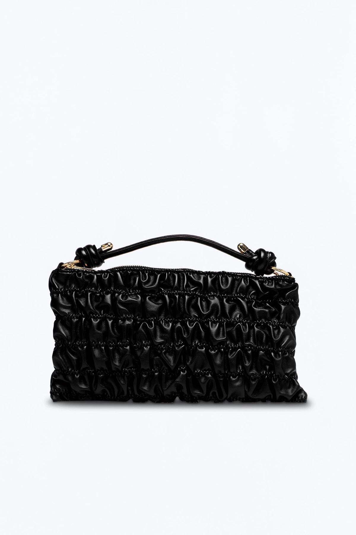 Stitch Please Faux Leather Shoulder Handbag - Black — Preto
