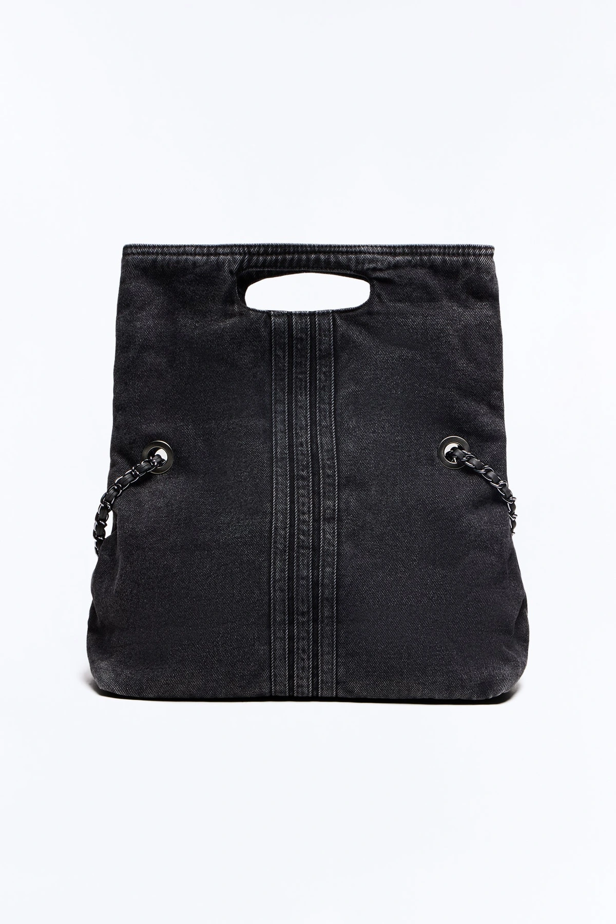 Out With The Girls Denim Shoulder Bag - Black — Preto