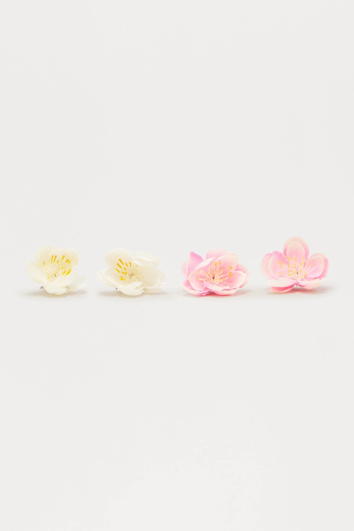 Island Girl Floral 4 Piece Hair Clips - White/combo — Branco/combinação