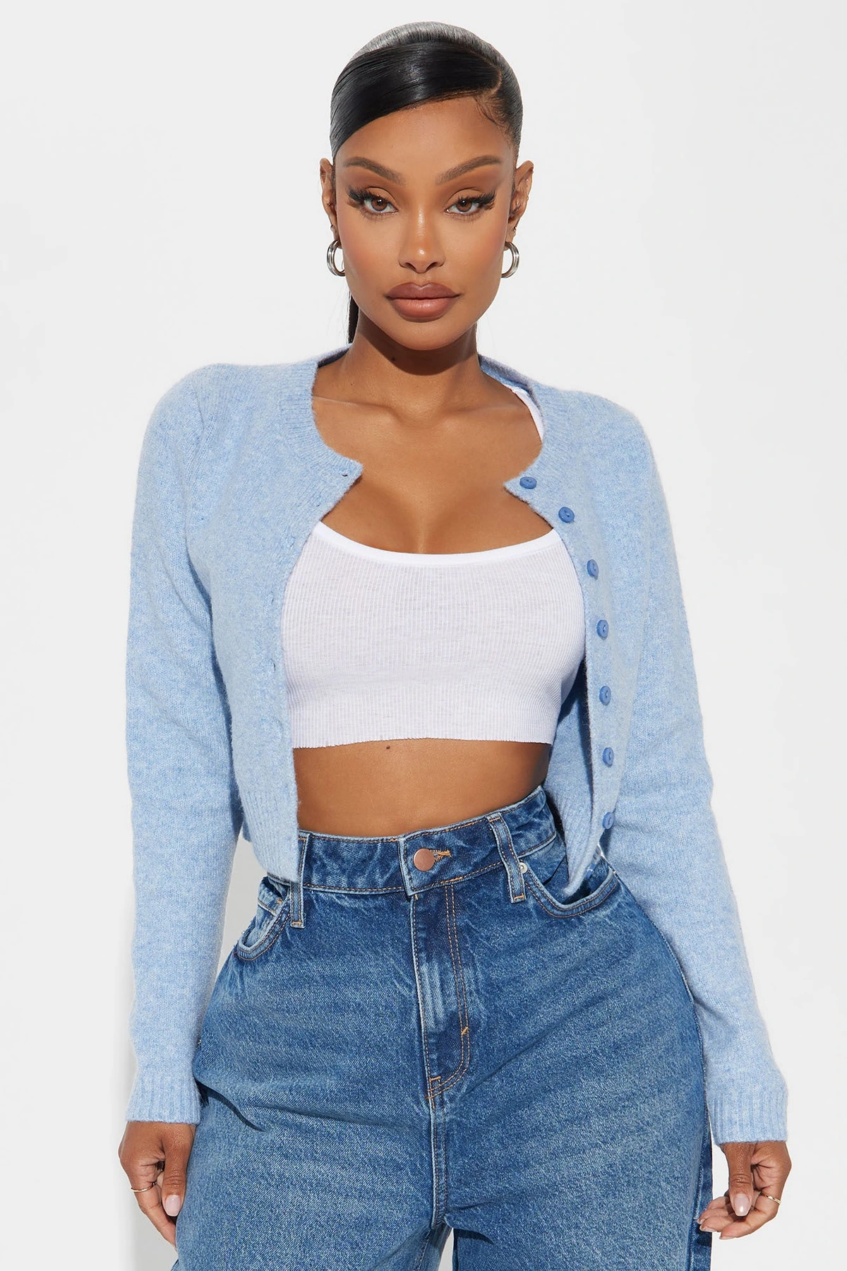 Sweet Sensation Cropped Cardigan - Blue — Azul
