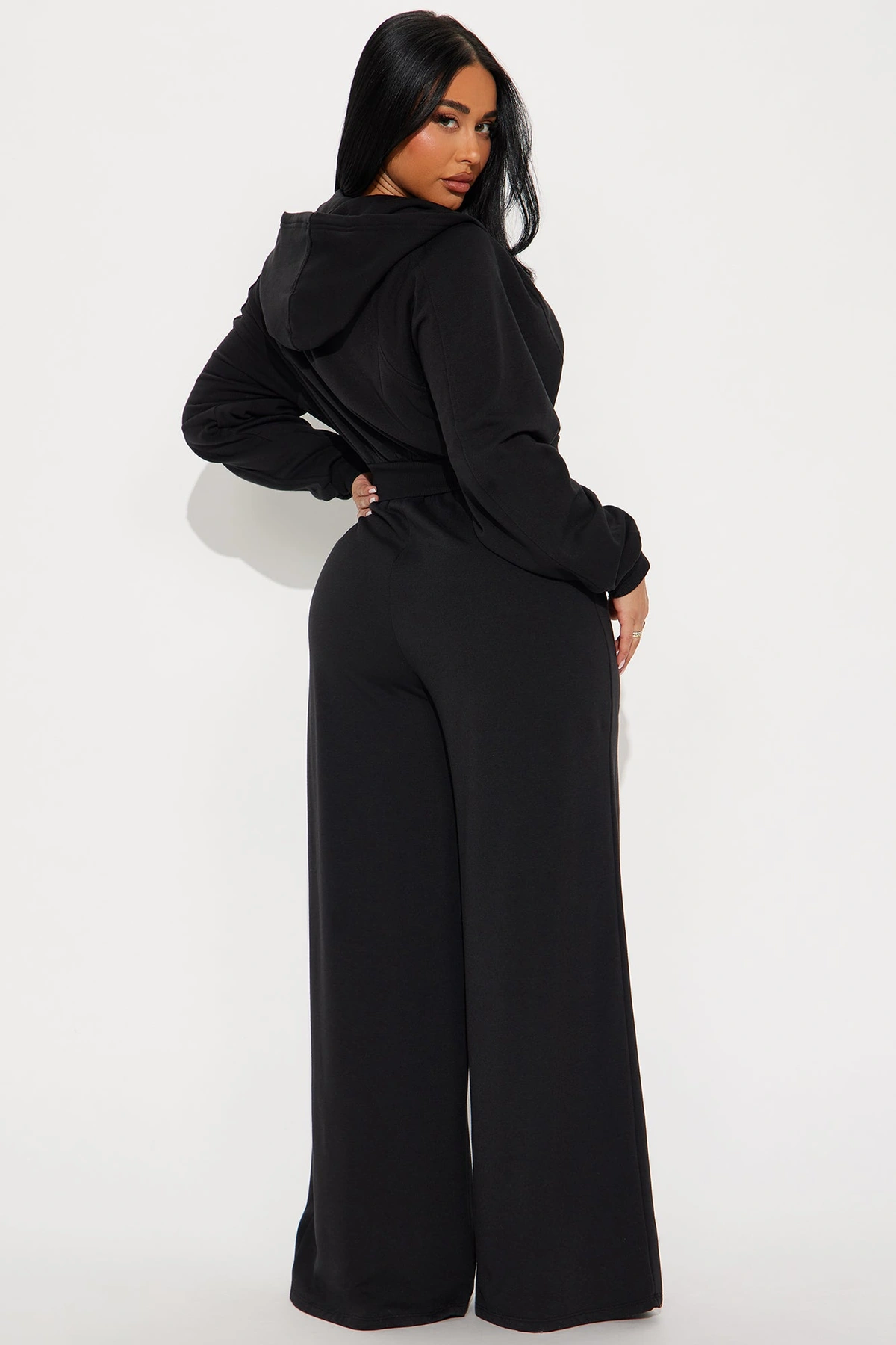 Savannah Fleece Pant Set - Black — Preto