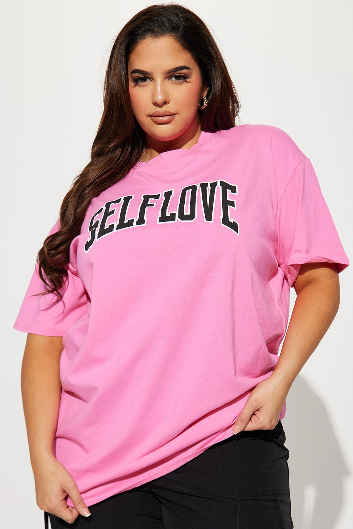 More Self Love Tunic Top - Pink — Rosa