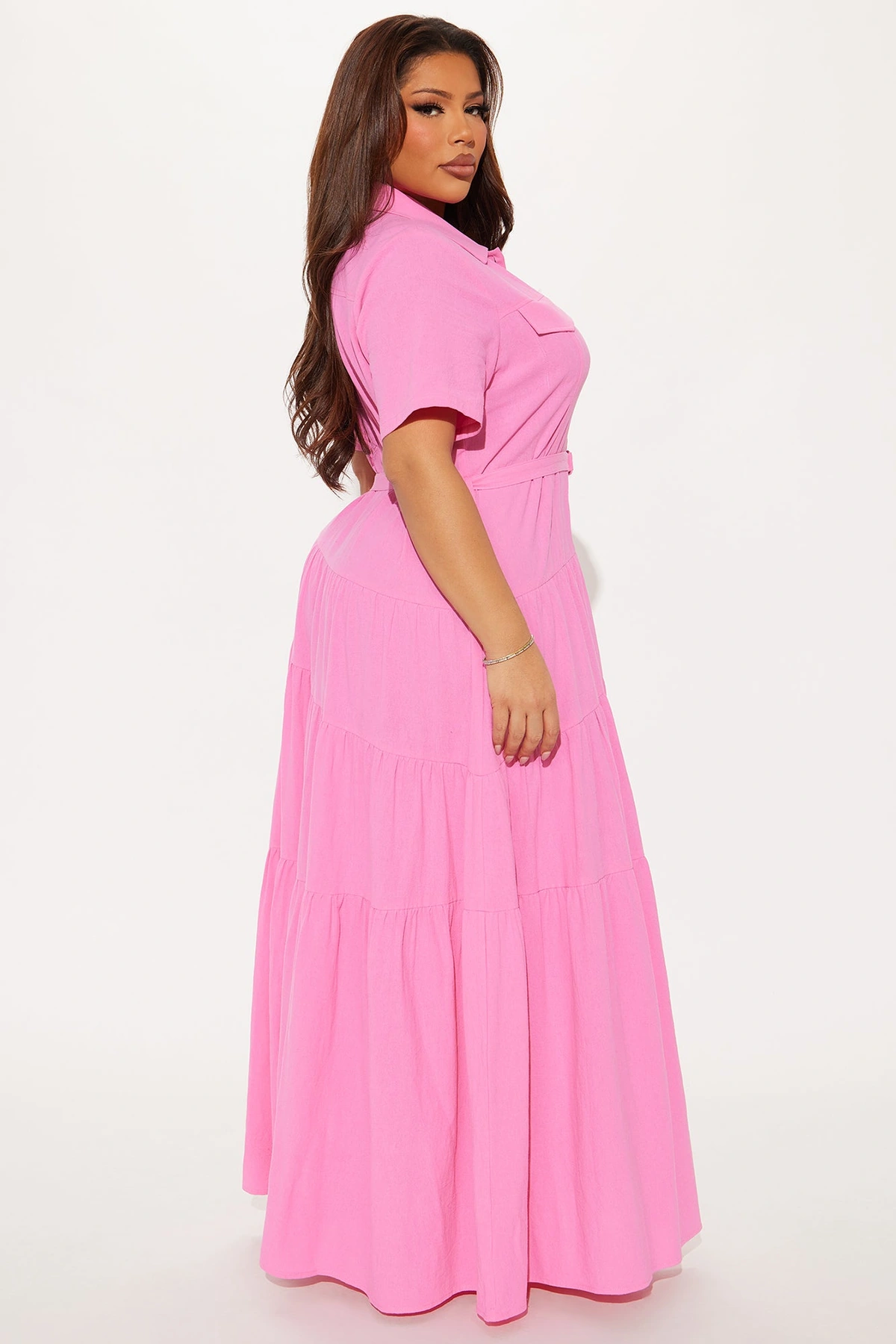 Julia Maxi Shirt Dress - Pink — Rosa