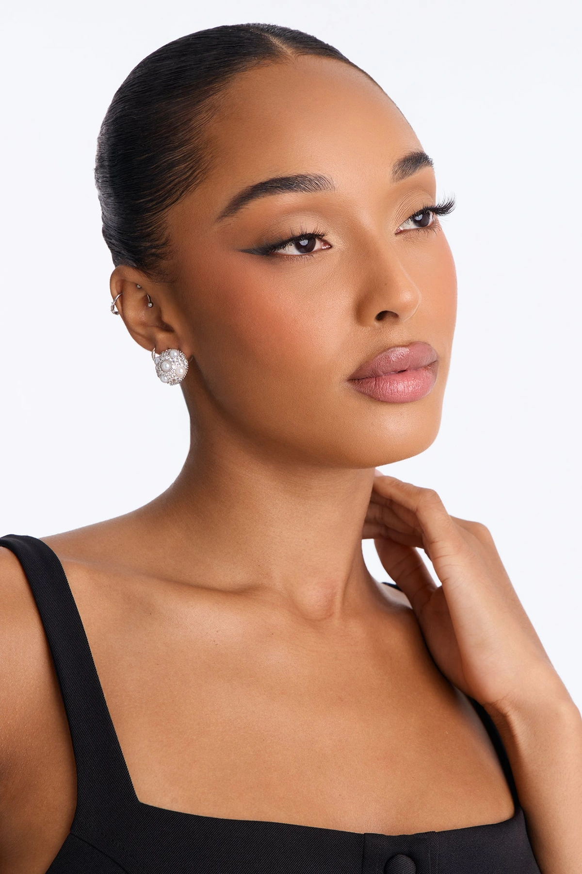 Cubic Zirconia Bubbly Stud Earrings - Silver — Prateado