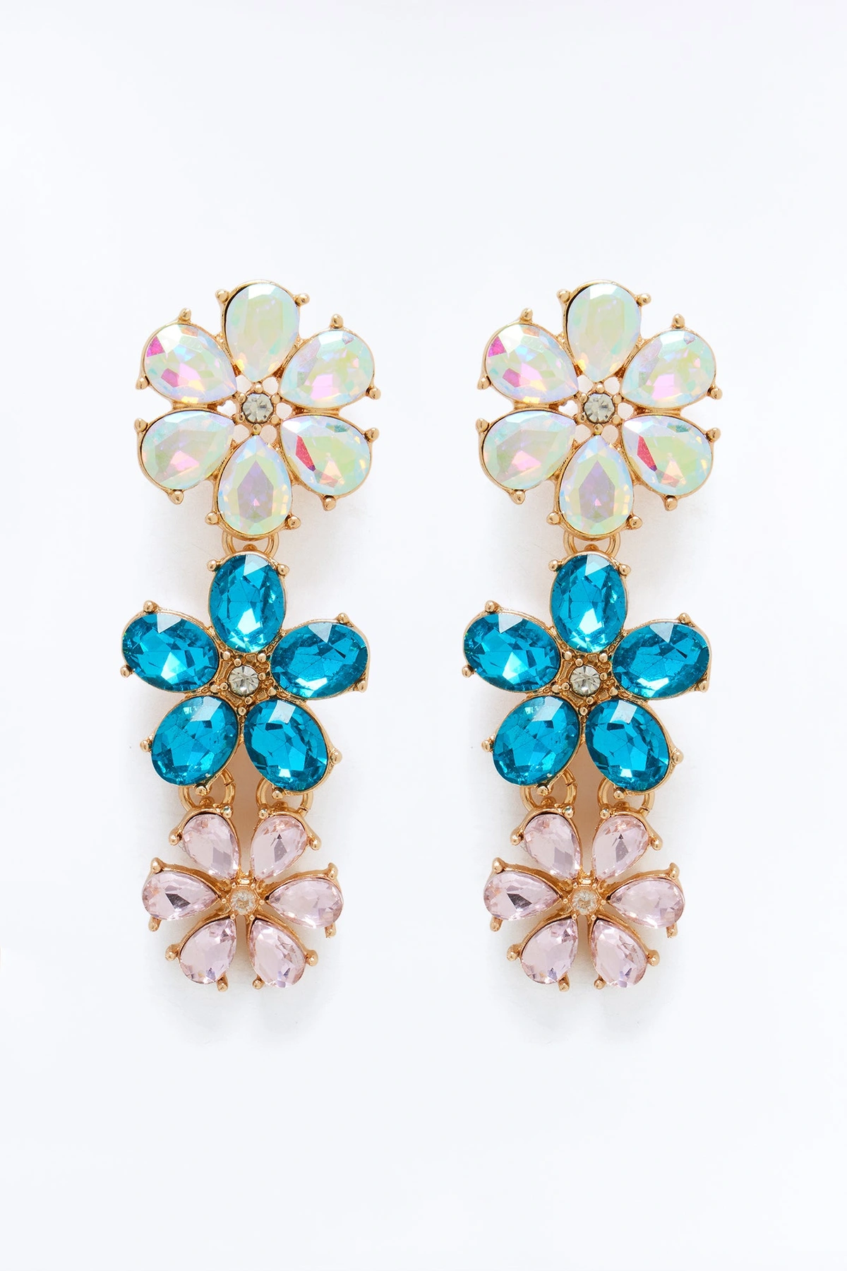 Made You Blush Floral Earrings - Multi Color — Multicolor