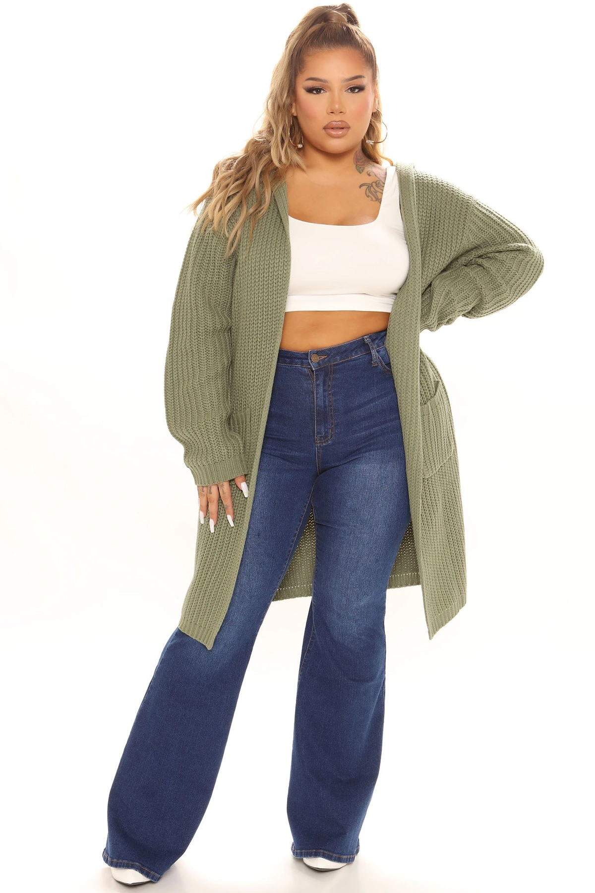 Knit's Not The Time Cardigan - Sage — Verde-sálvia