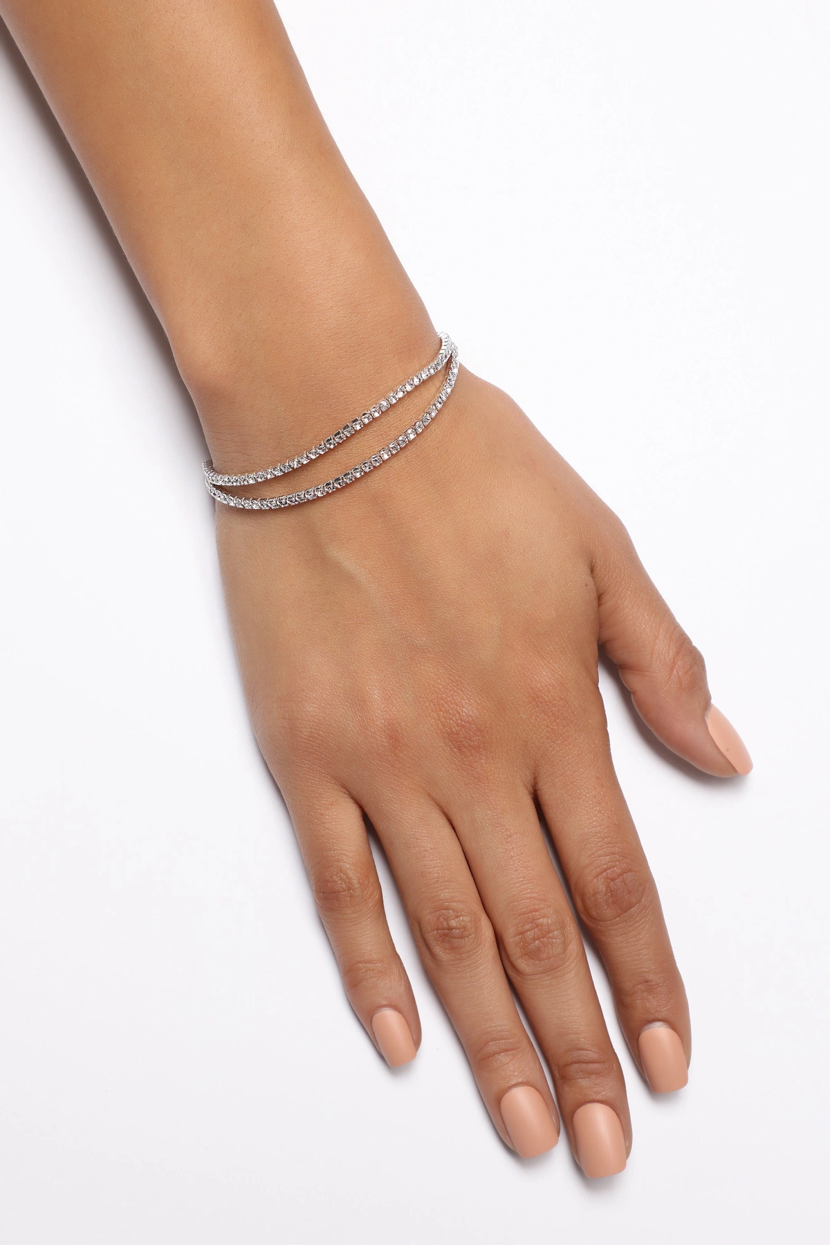 Dianna Rhinestone Bracelet - Silver — Prateado