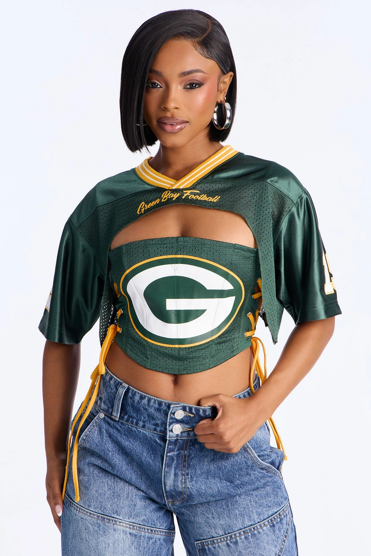 NFL Green Bay Packers Corset Top - Green/combo — Verde/combinação