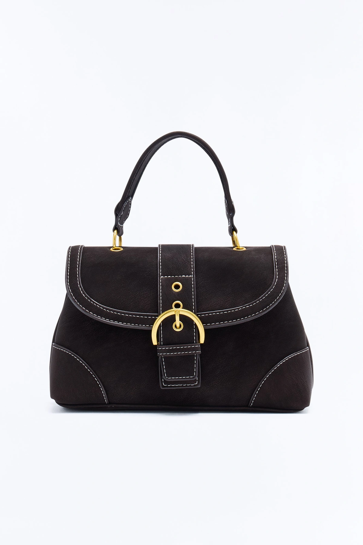 Feel Good Faux Leather Crossbody Handbag - Brown — Castanho