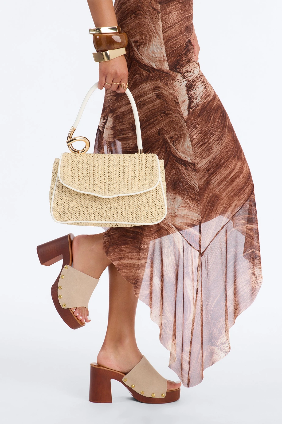She's Twisted Satchel Handbag - Ivory — Marfim