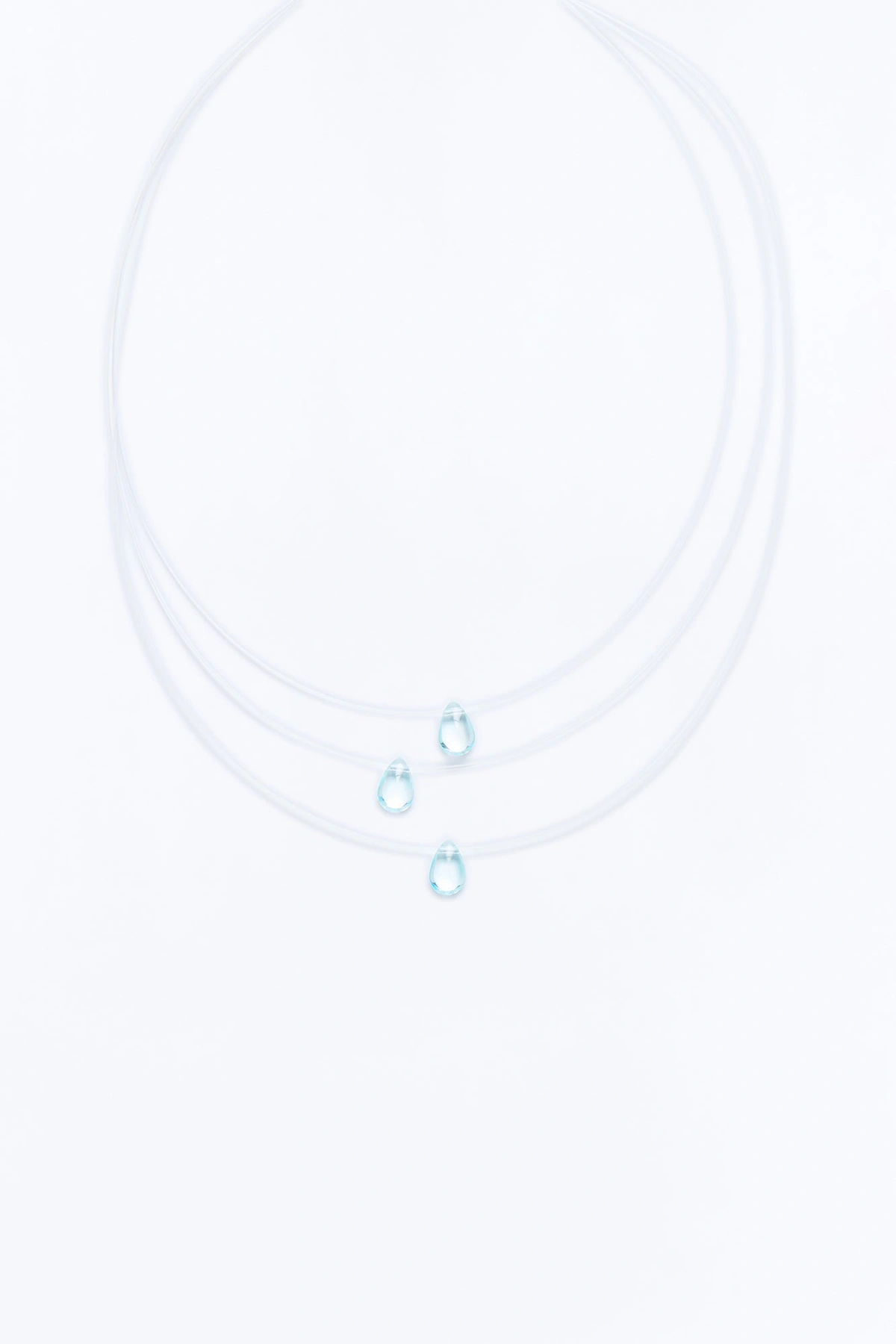 Just Once Clear Layered Necklace - Blue — Azul