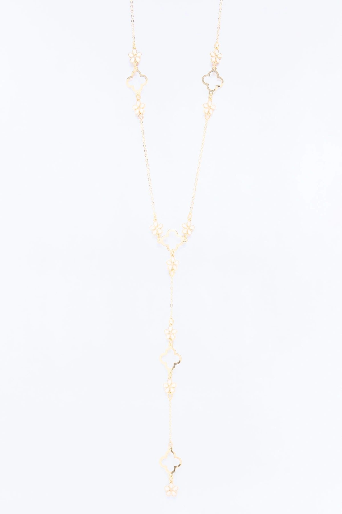 Petals Of Luck Lariat Necklace - Gold — Dourado