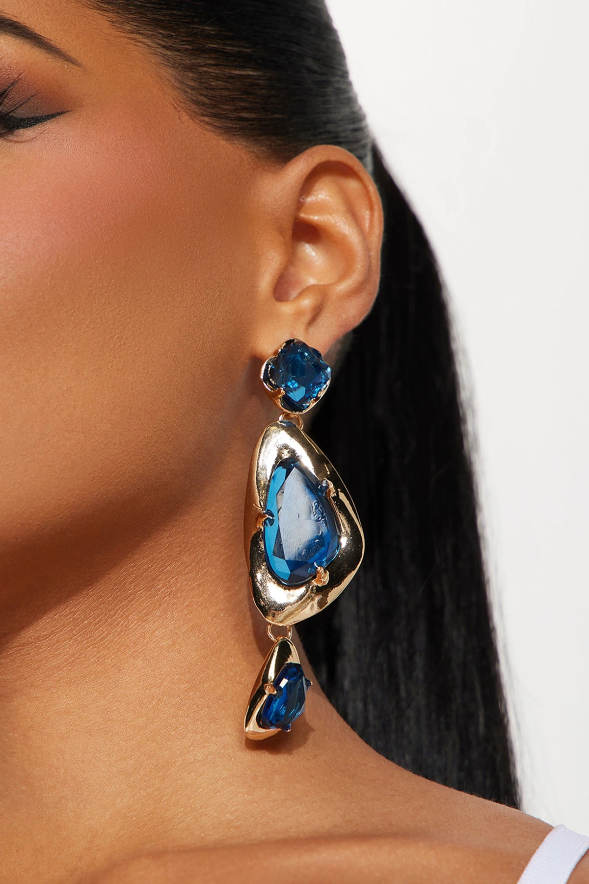 Blue Iris Drop Earrings - Blue — Azul