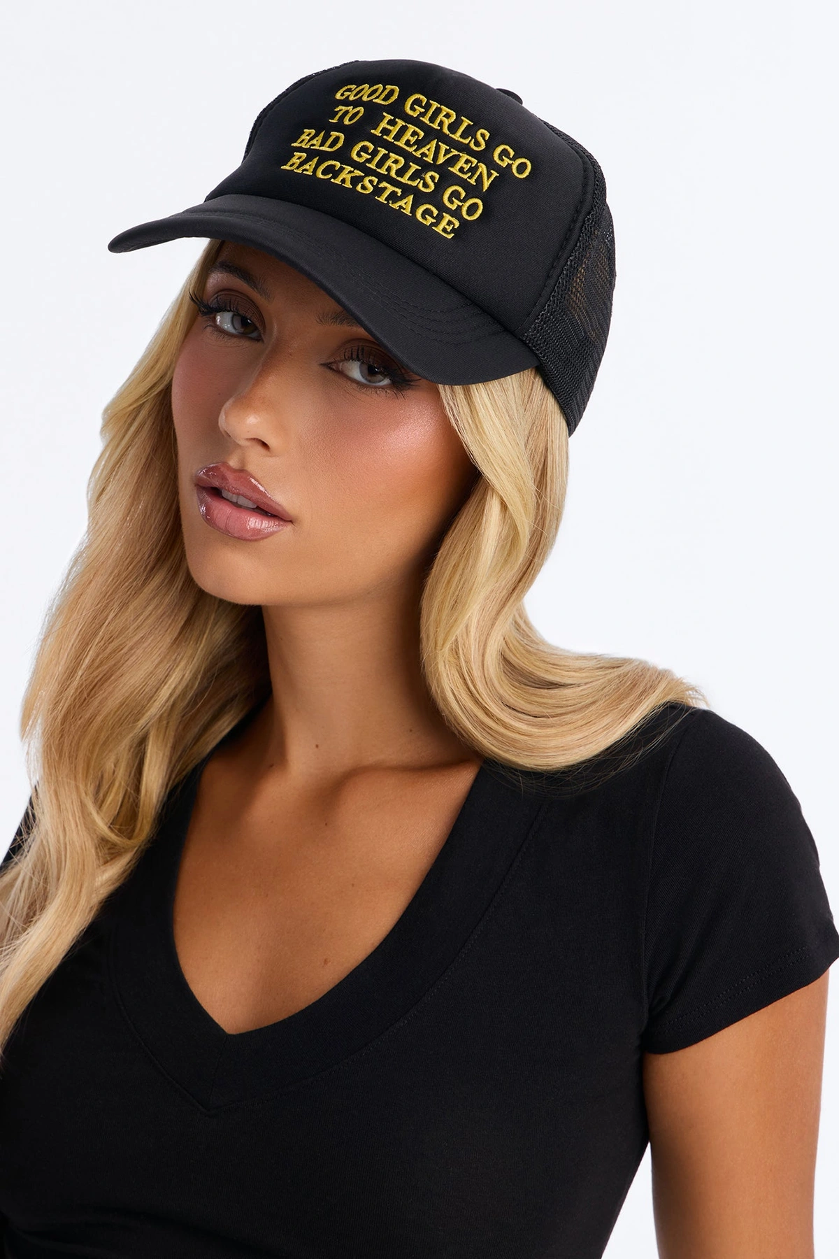 Good Girls Bad Girls Trucker Hat - Black/combo — Preto/combinação