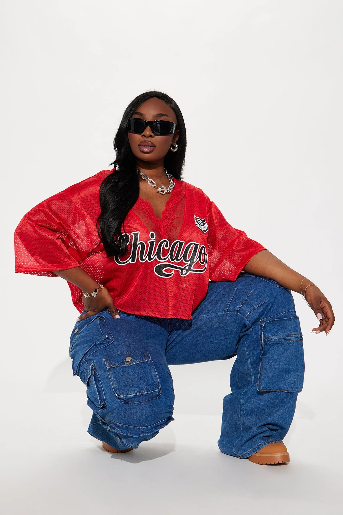 Chi Town Jersey Tee - Red/Black — Vermelho/Preto
