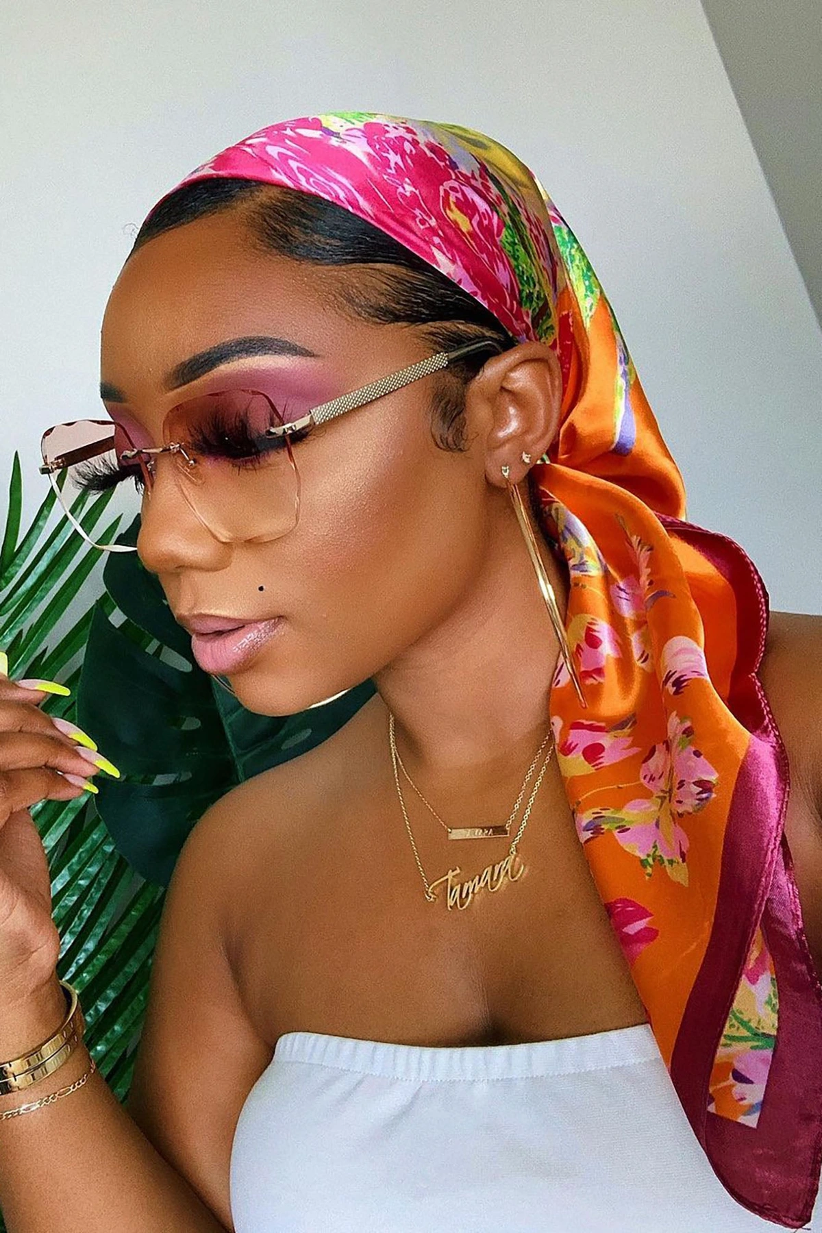 Bed Of Flowers Head Scarf - Multi — Multicolor