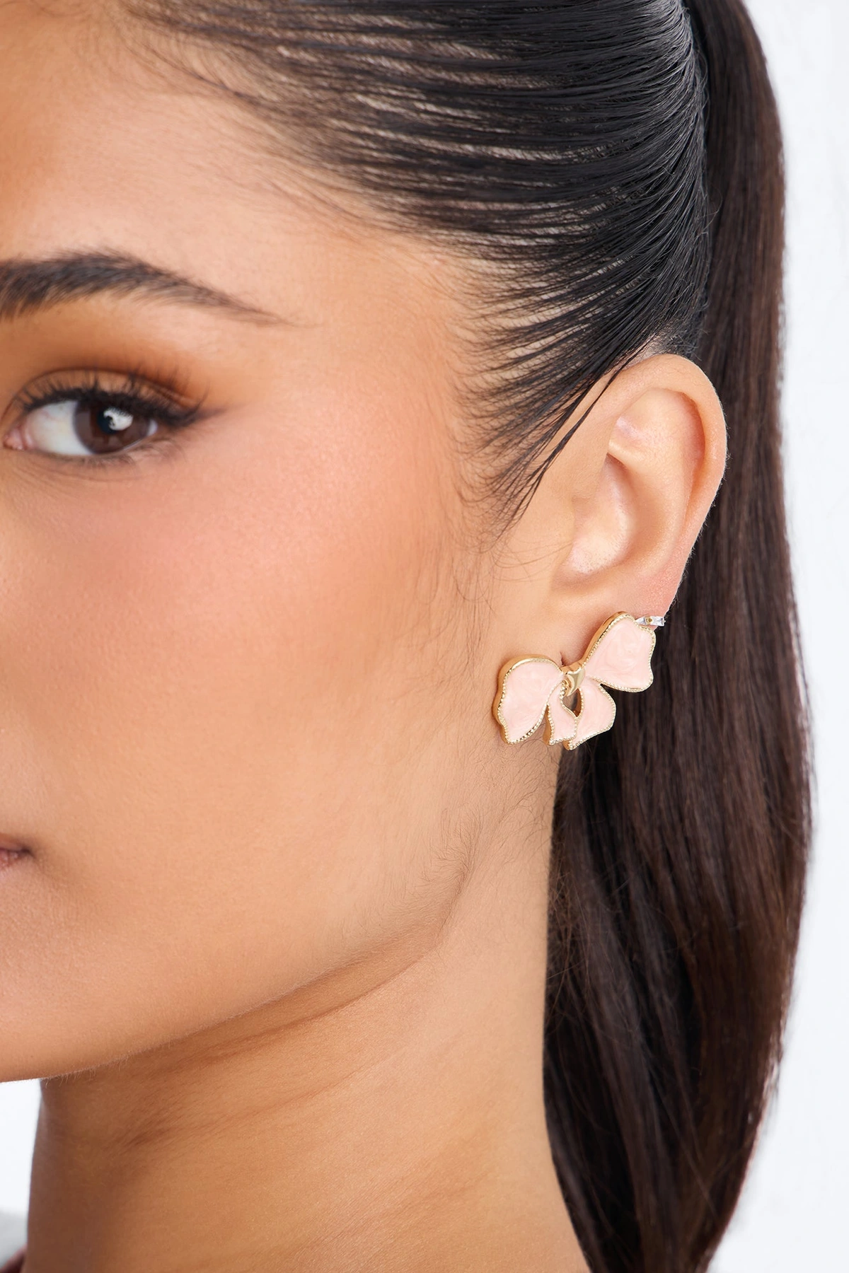 Prettiest Bow Drop Earrings - Pink — Rosa