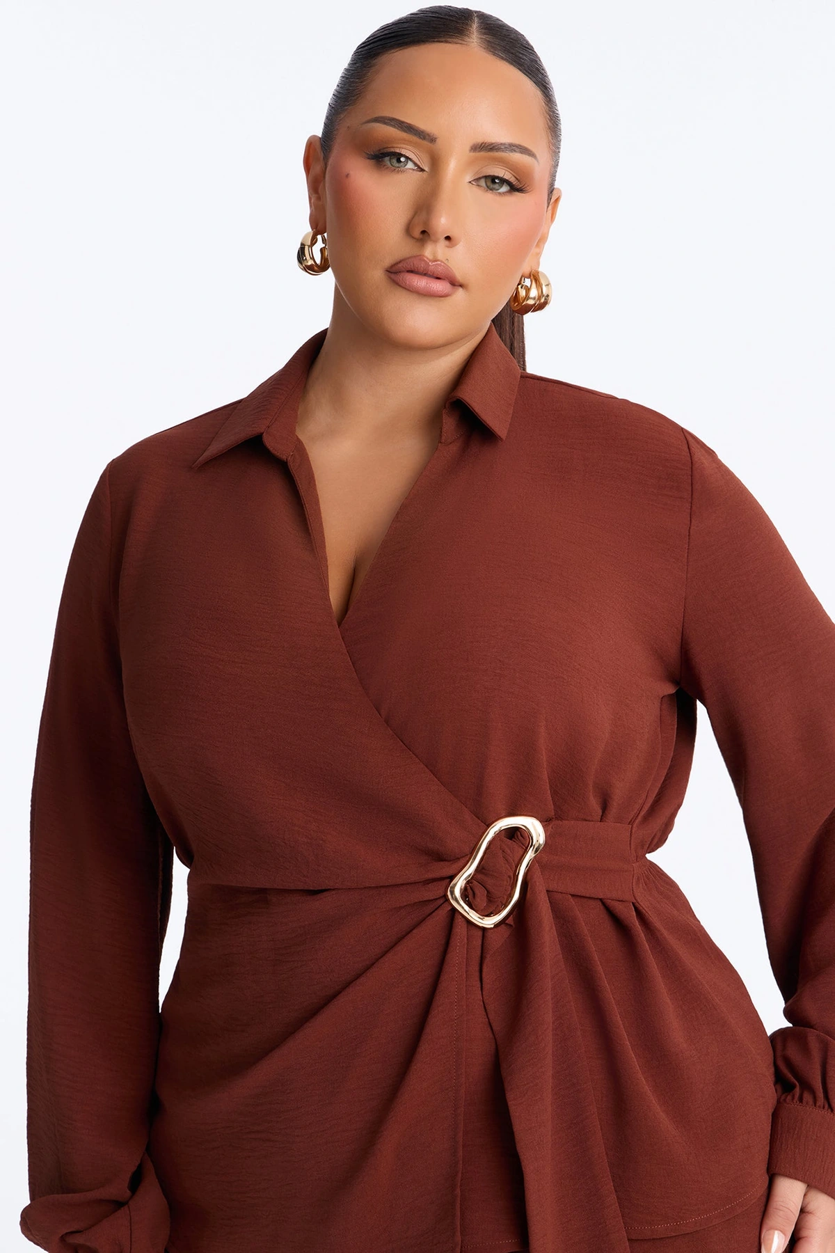 Paulina Airflow Buckle Pant Set - Rust — Ferrugem