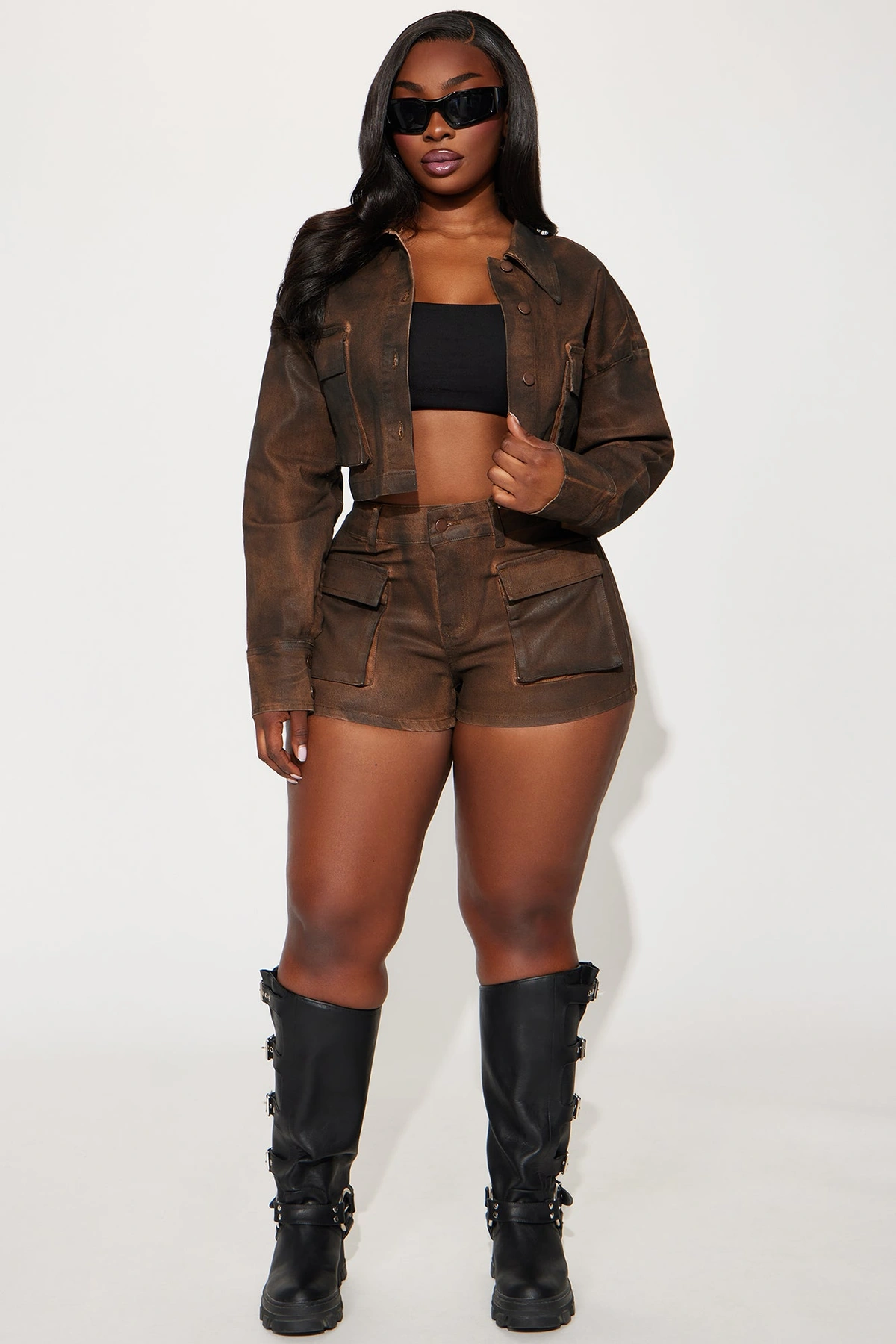 Taking Control Mid Rise Cargo Short - Chocolate — Chocolate